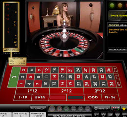 Capture d'ecran d'une roulette en ligne en studio