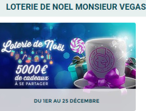 Loterie de Noël sur Monsieur Vegas