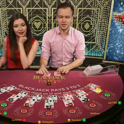 Blackjack Party de Evolution Gaming,un des tois logiciels live sur Cresus Casino