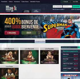 Magik Casino utilisant le logiciel Extreme Live Gaming