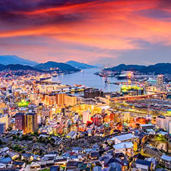 Vue de la ville de Nagasaki