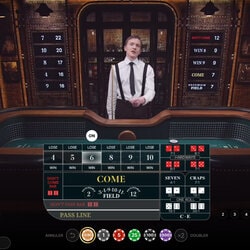 Croupier sur la table Craps Live d'Evolution