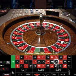 Roulette en live Kensington en direct du Forty Five Casino Kensington de Londres