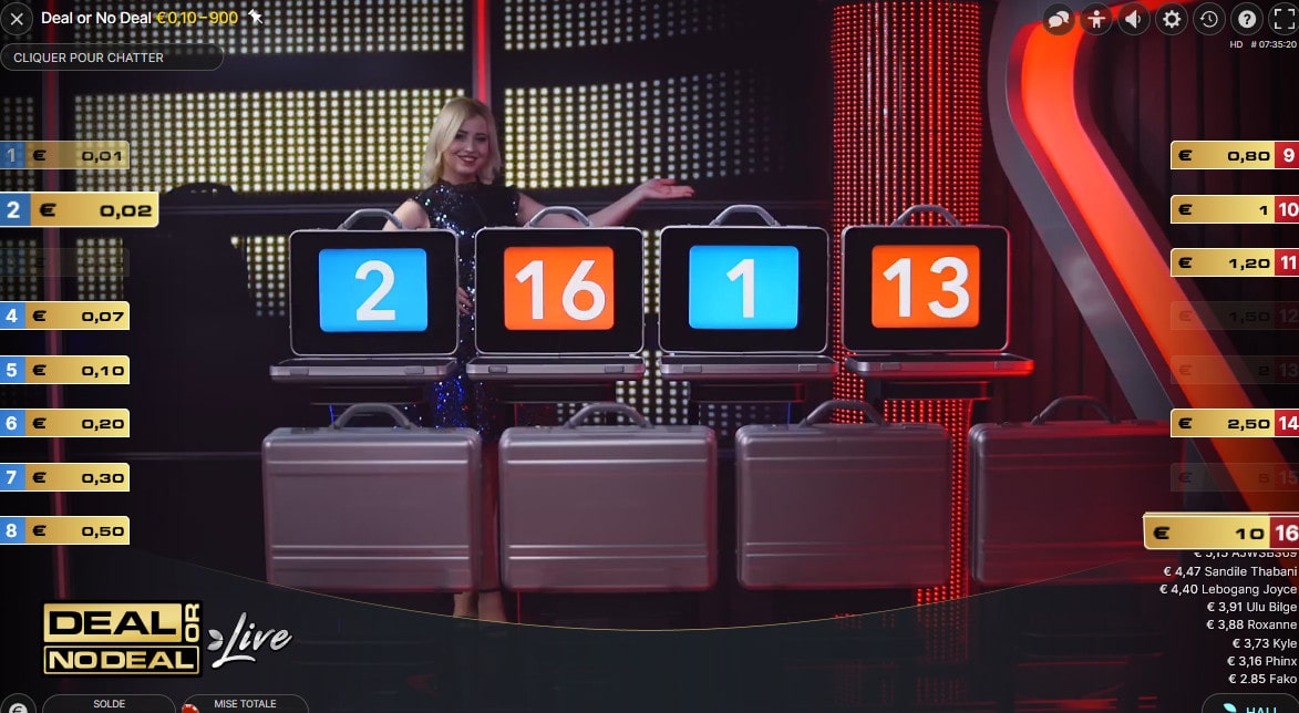 Les numeros de Deal Or No Deal sont-ils les gagnants?