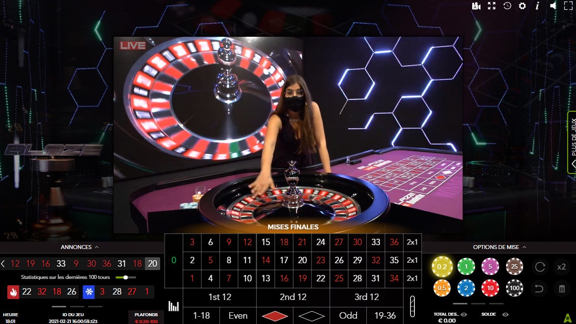 La Blaze Roulette d'Authentic Gaming est la seconde meilleure roulette en live