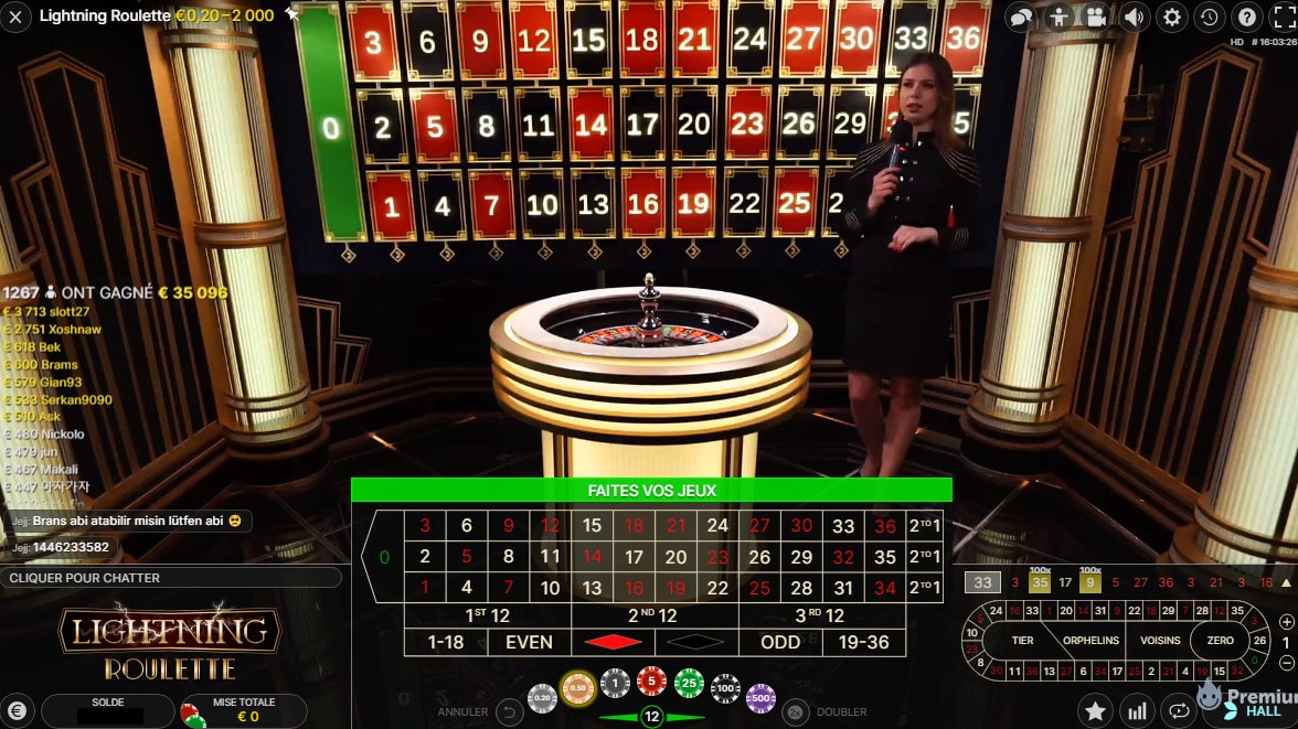 Lightning Roulette est la meilleure roulette en live avec croupier en direct