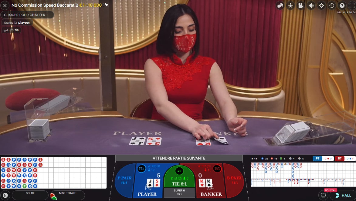 Jouer sans payer de commission et rapidement sur No Commission Speed Baccarat