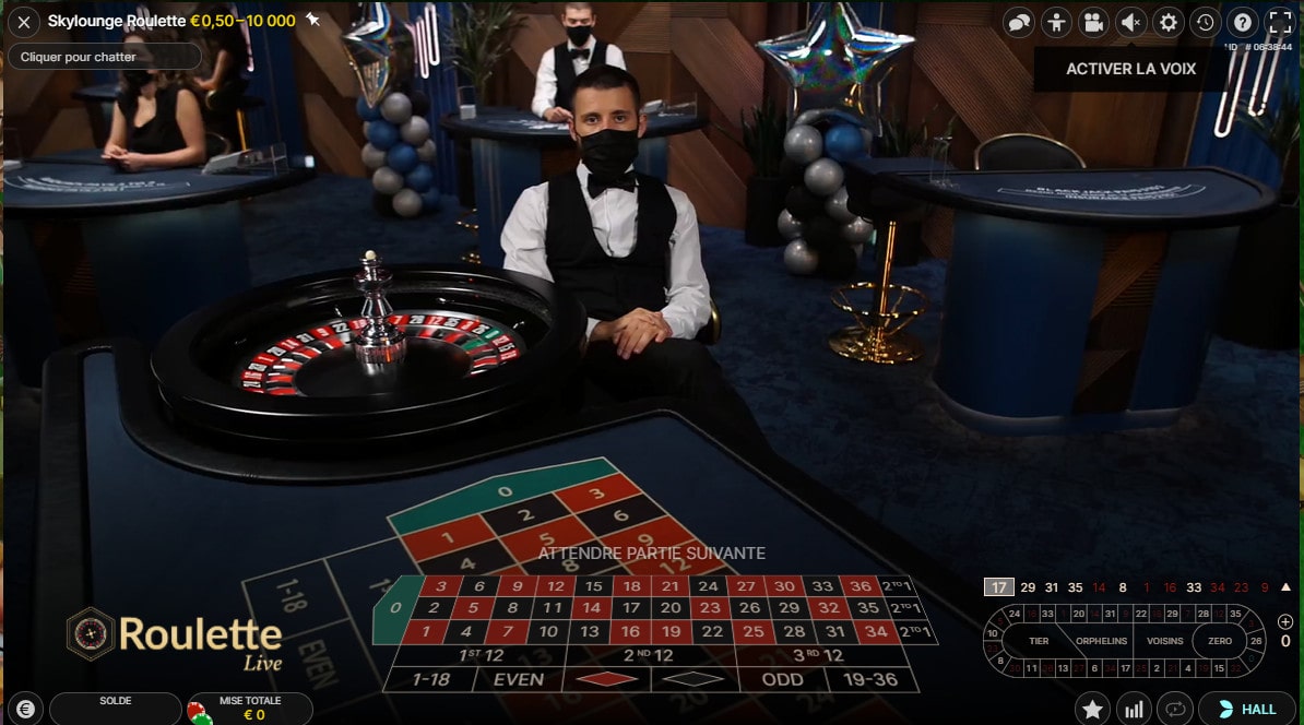 Skylounge Roulette est une table de roulette en ligne exclusive