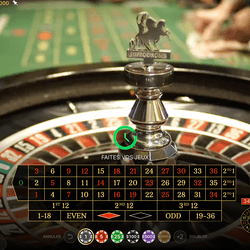 Vue de la roulette en ligne en direct de l'Hippodrome Casino de Londres