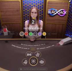 Table de Blackjack en live sur Wild Sultan