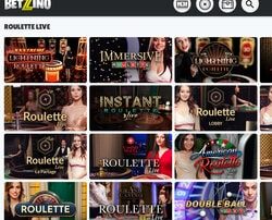 Roulettes en live avec croupiers en direct sur Betzino