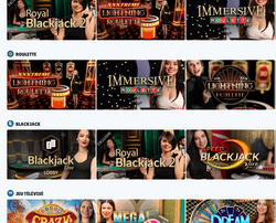 Jeux avec croupiers en direct de Betzino casino