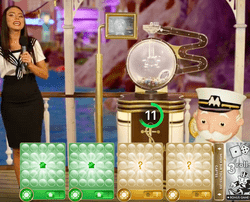 Croupière en direct du studio de Monopoly Big Baller d'Evolution