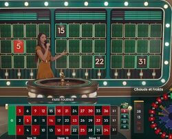 Croupière dans un studio de roulette en ligne