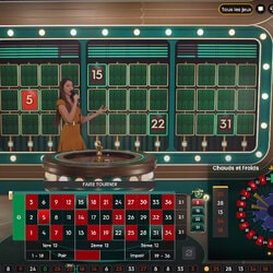 Croupière dans un studio de roulette en ligne