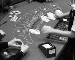 table de Blackjack au Fitzwilliam Card Club