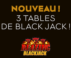 Tables de blackjack au Club Barriere