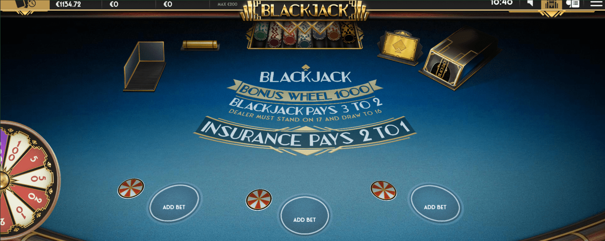 table de blackjack avec générateur de nombres aléatoires