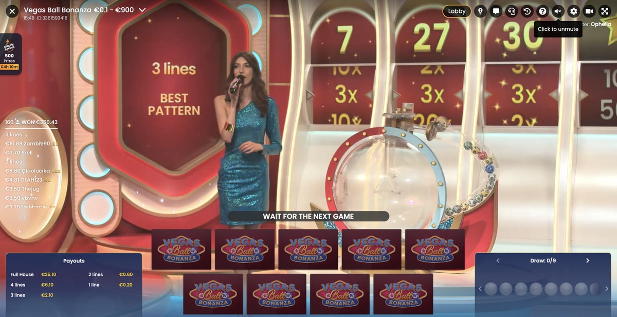 Croupier en direct Vegas Ball Bonanza