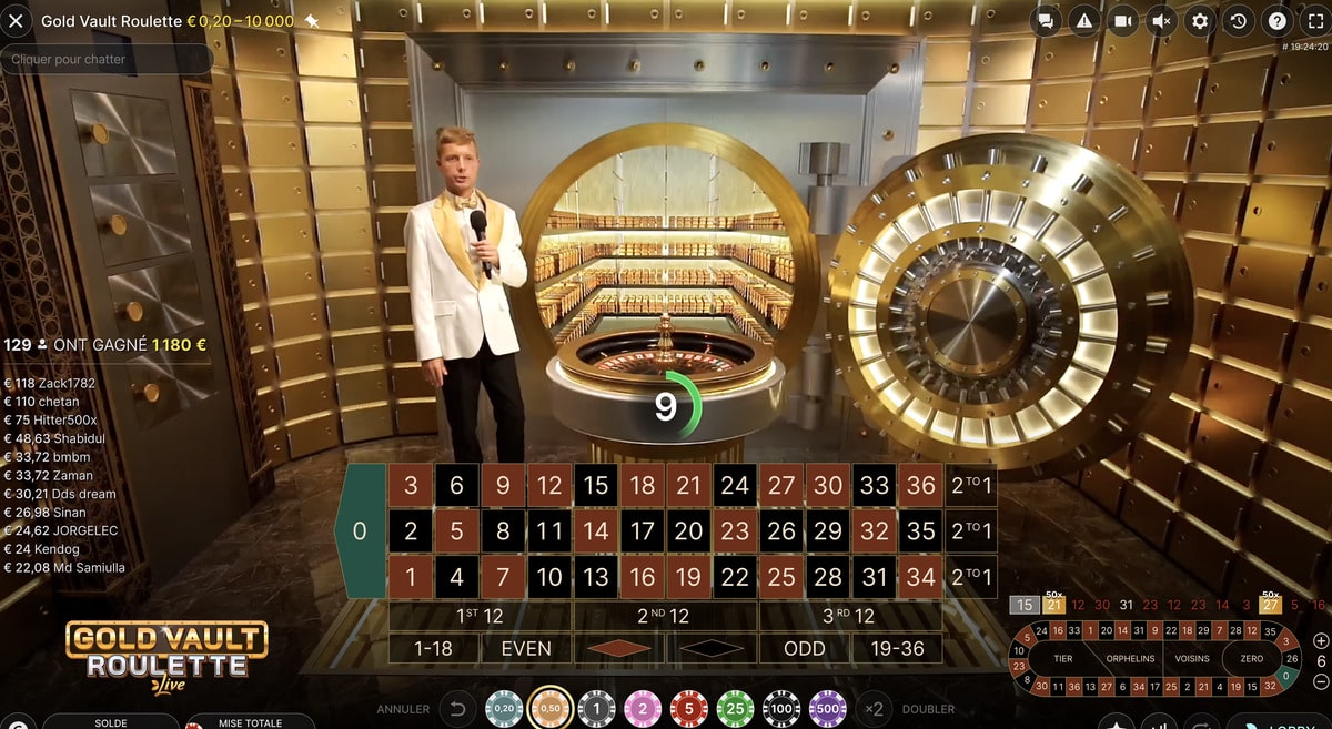 Croupier en studio de Gold Vault Roulette Gold Vault Roulette