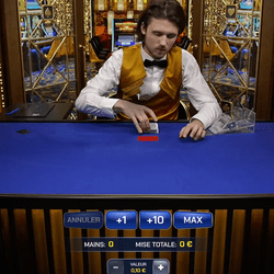 Croupier a la table Video poker d'Evolution
