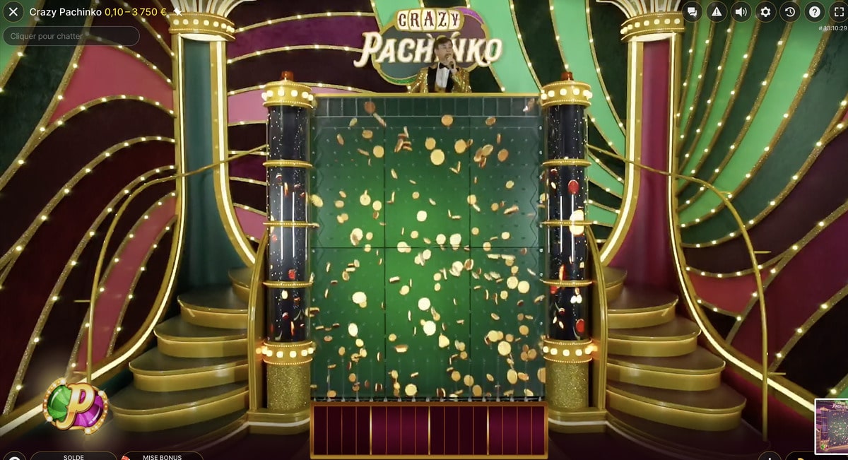 Gains sur Crazy Pachinko d'Evolution