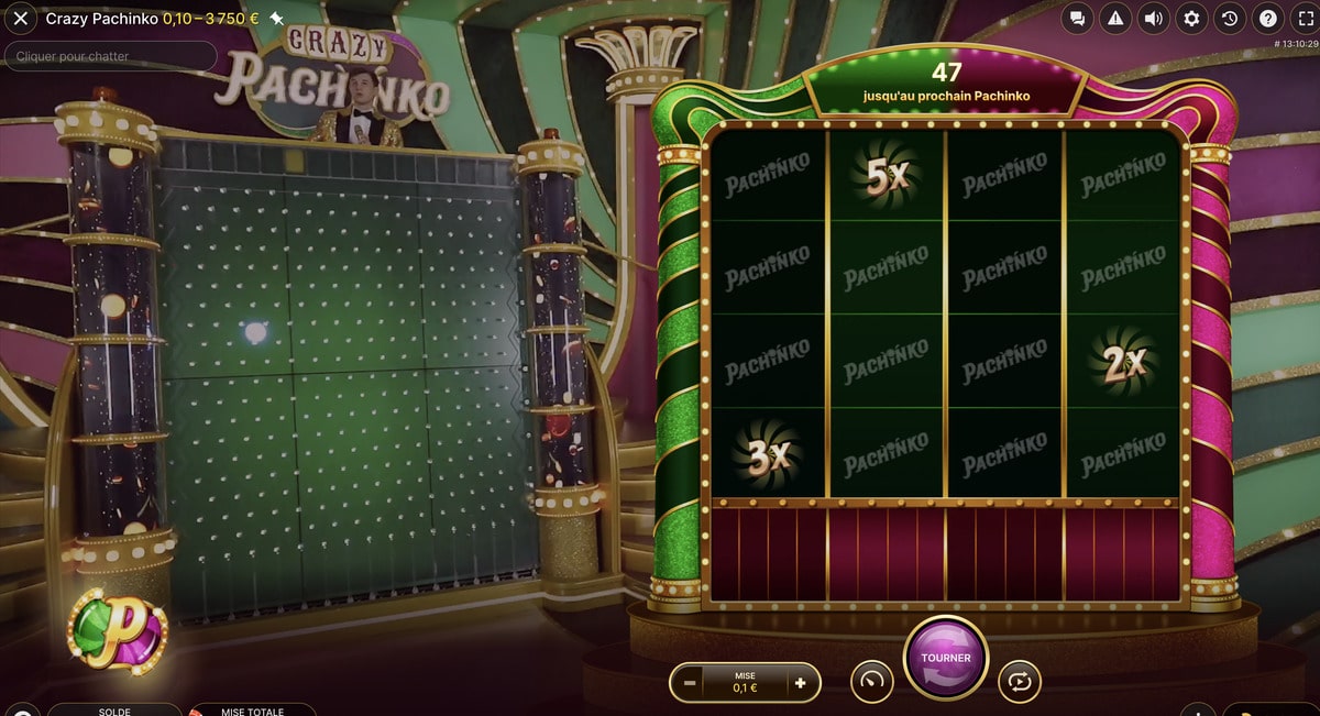 Studio du jeu online Crazy Pachinko d'Evolution