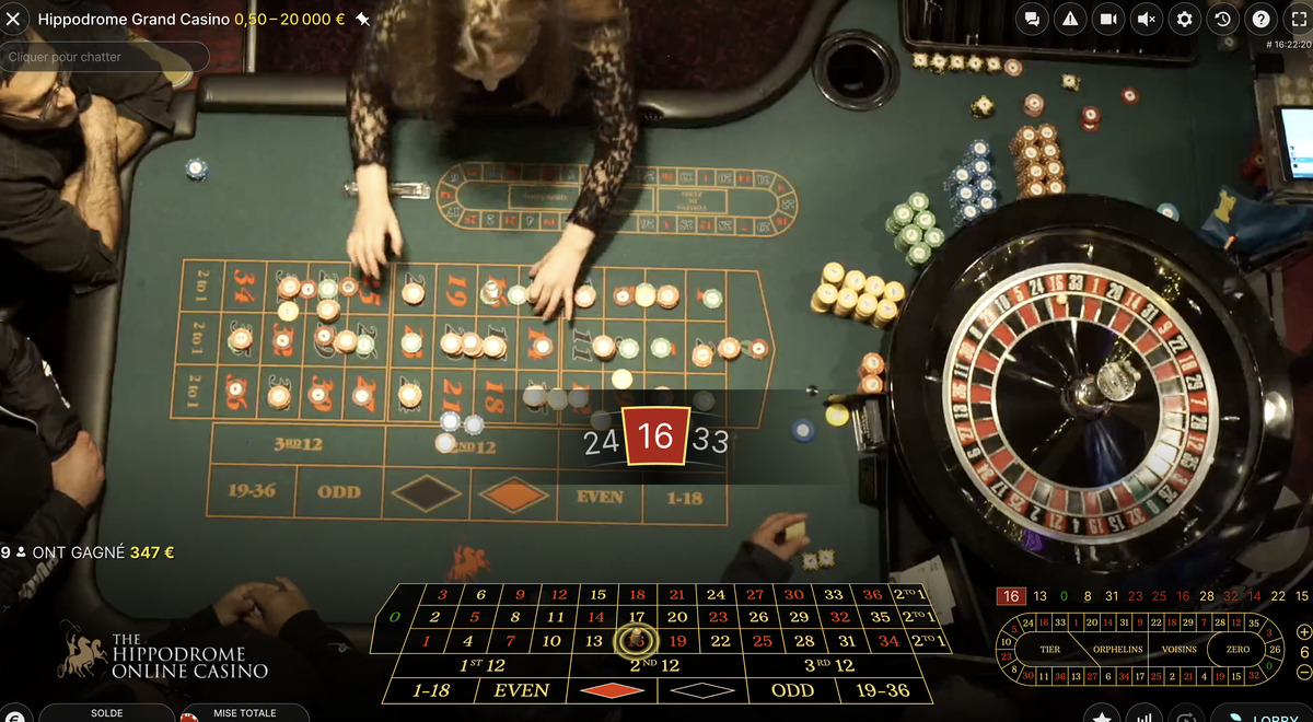 Table de roulette de l'Hippodrome Casino de Londres