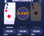 La table de Baccarat d'Hacksaw Gaming dispo sur Cresus