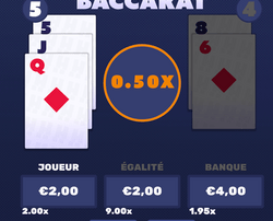 La table de Baccarat d'Hacksaw Gaming dispo sur Cresus
