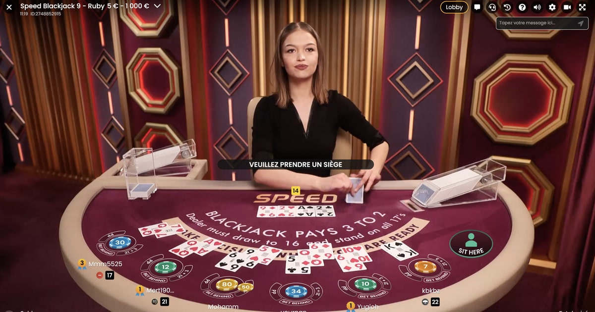 Blackjack en live au casino en ligne
