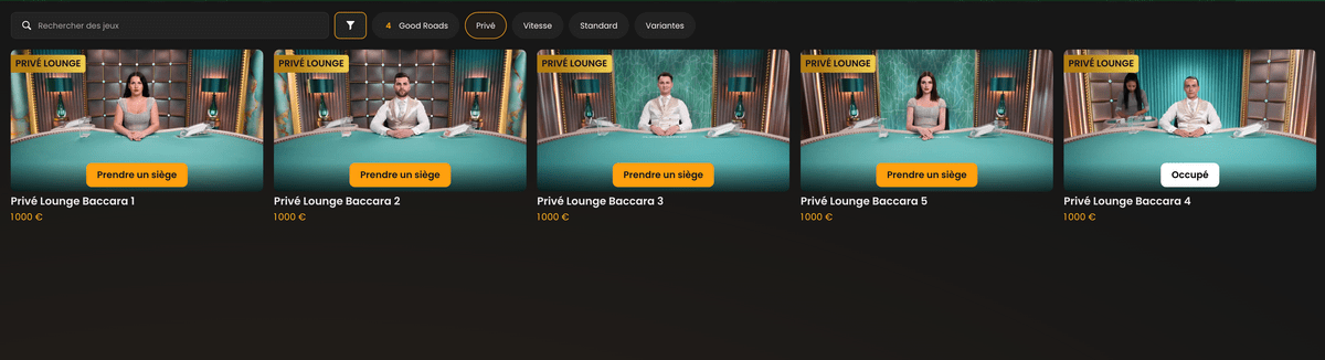 Baccarat en ligne privatives Pragmatic Play Live