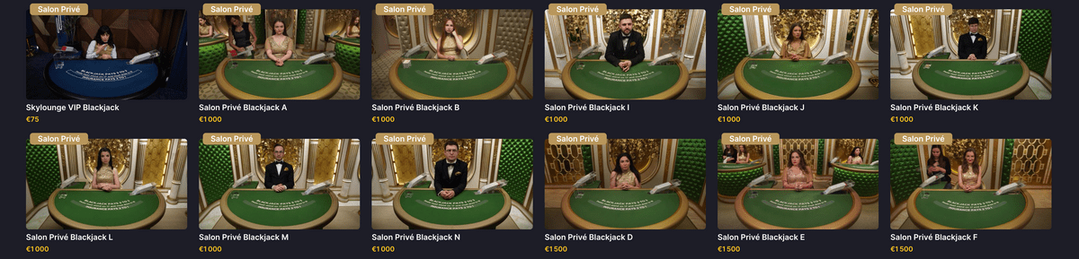 Black Jack en ligne privatives Evolution