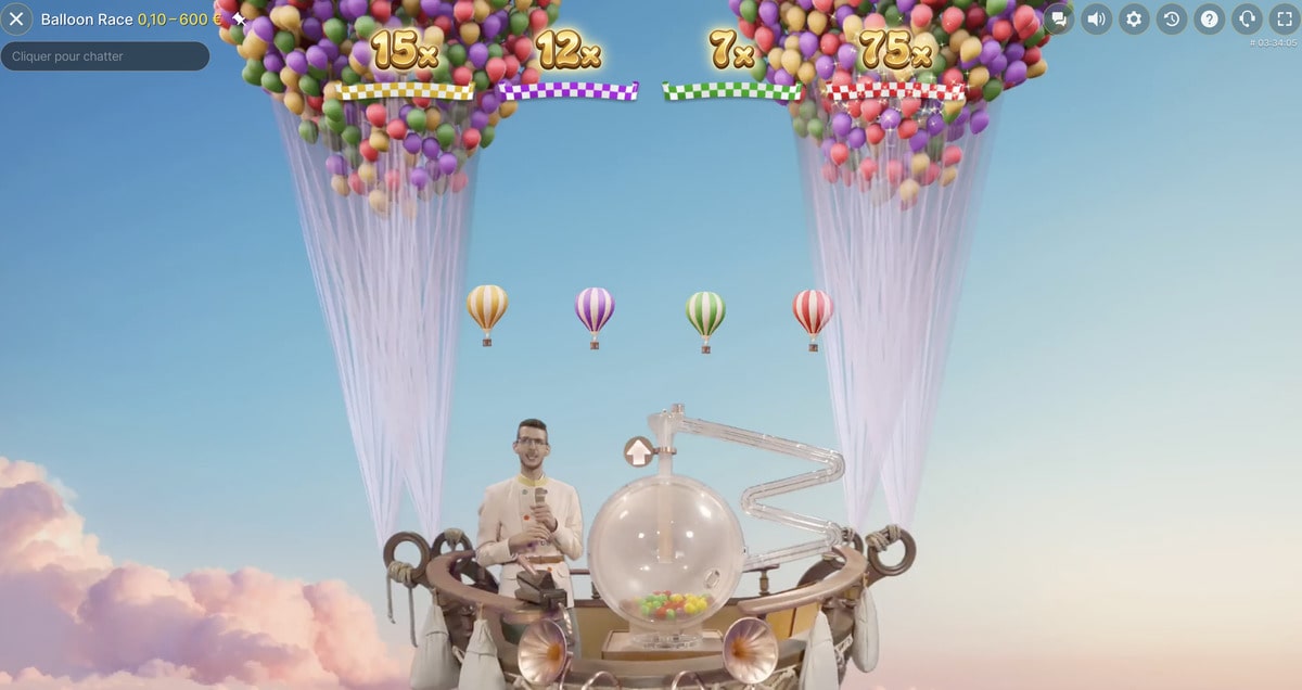 Croupier en Direct sur Balloon Race