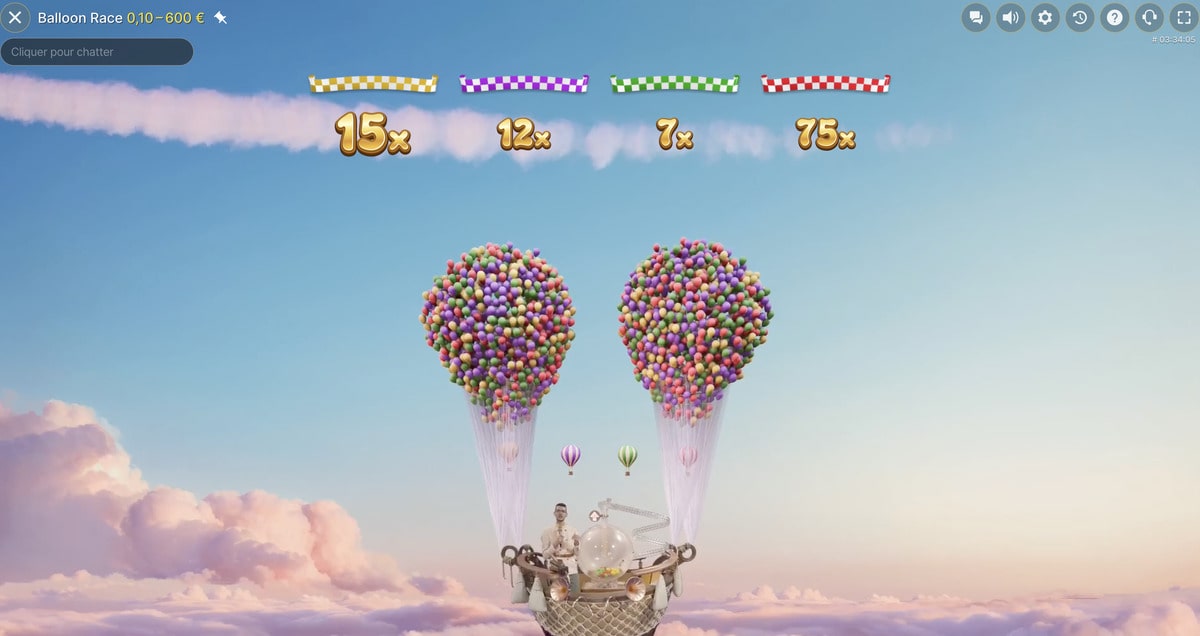Multiplicateurs de gains sur Balloon Race
