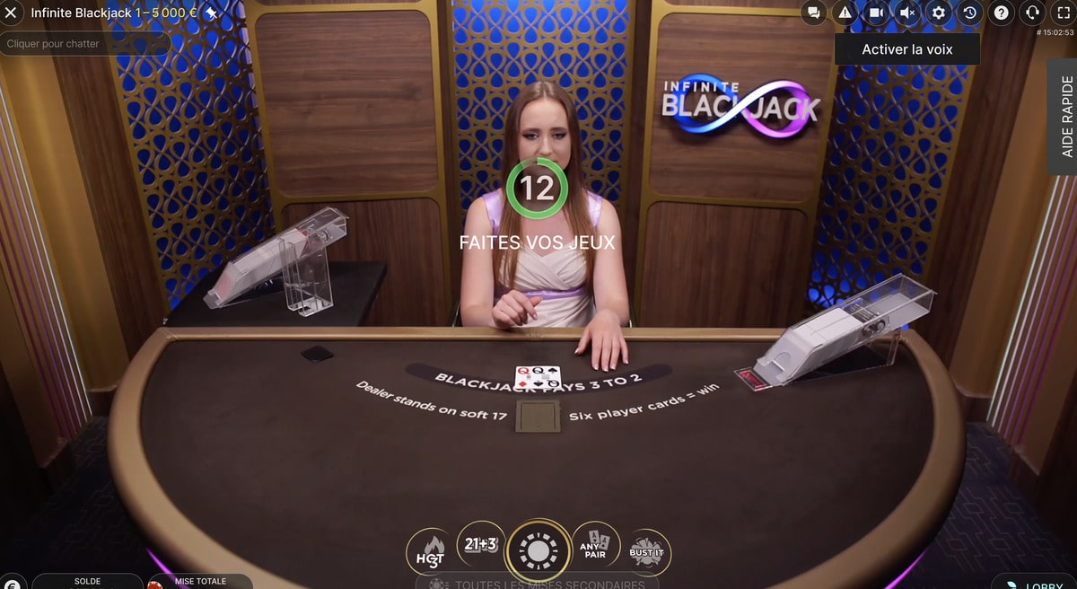 Blackjack Infini Evolution