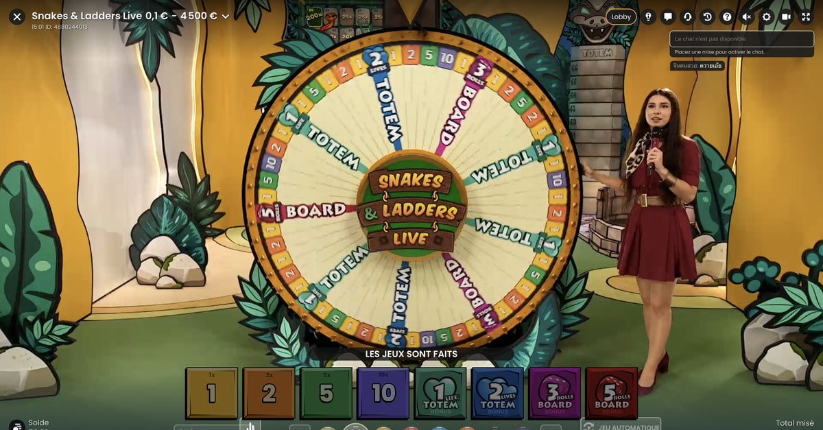Studio du jeu Snakes & Ladders Live