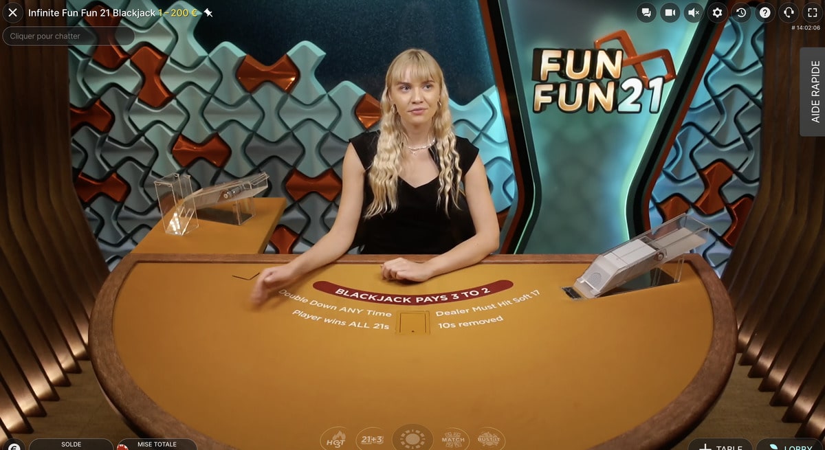 Live Dealer Infinite Fun Fun 21 Blackjack