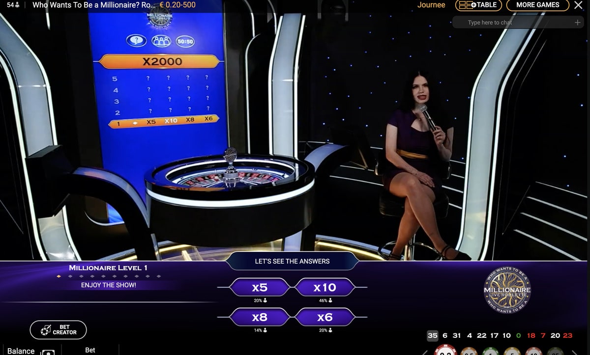 Studio de Roulette Who Wants To Be a Millionnaire