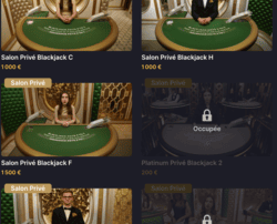 Blackjack prive avec un croupier