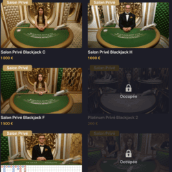 Blackjack prive avec un croupier