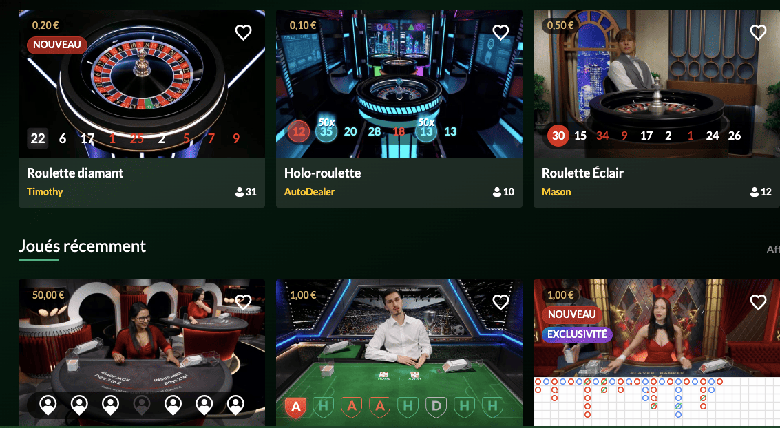 Jeux avec croupiers en direct de Microgaming Live