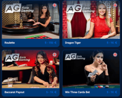 Tables avec Croupiers en Live d'Asia Gaming