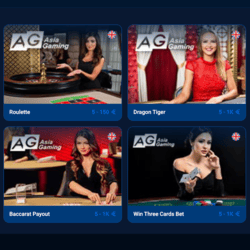 Tables avec Croupiers en Live d'Asia Gaming